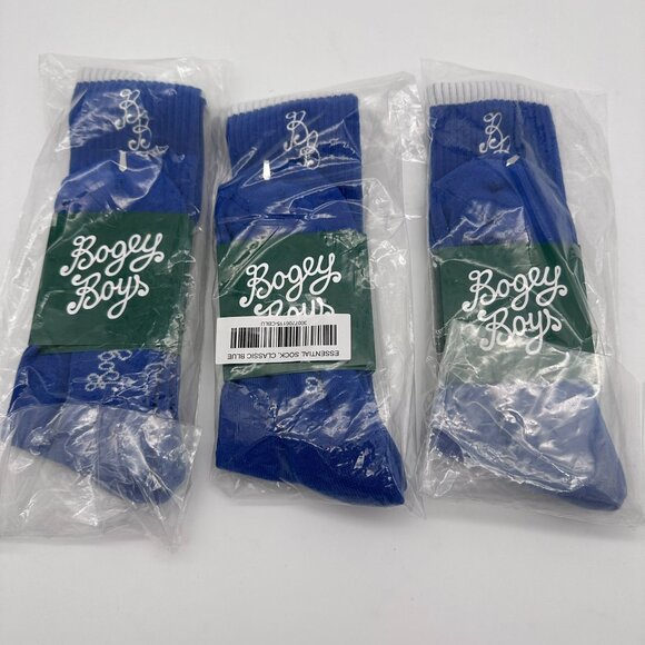 Bundle of 3 Pair Bogey Boys Essential Crew Long Golf Socks, Size M/L 9-12, Blue‎ - Picture 7 of 9